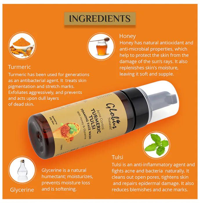 Globus Naturals Tulsi Turmeric Foaming Face Wash