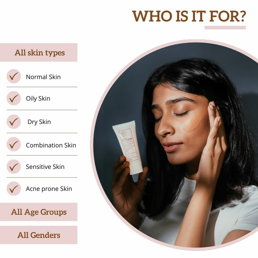 Sandiva One & Done Tinted Sunscreen With Zinc Oxide, SPF 35 PA++++, No White Cast - Tint 22