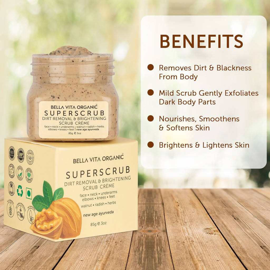 Bella Vita Organic SuperScrub Dirt Removal & Skin Brightening Scrub Creme