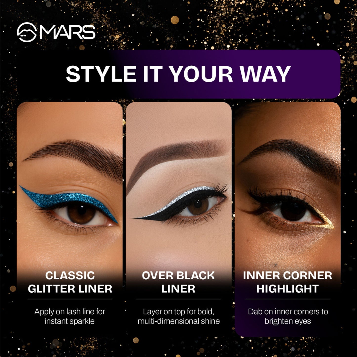 MARS Cosmetics Twinkle Wink Glitter Eyeliner - Midnight-Blue