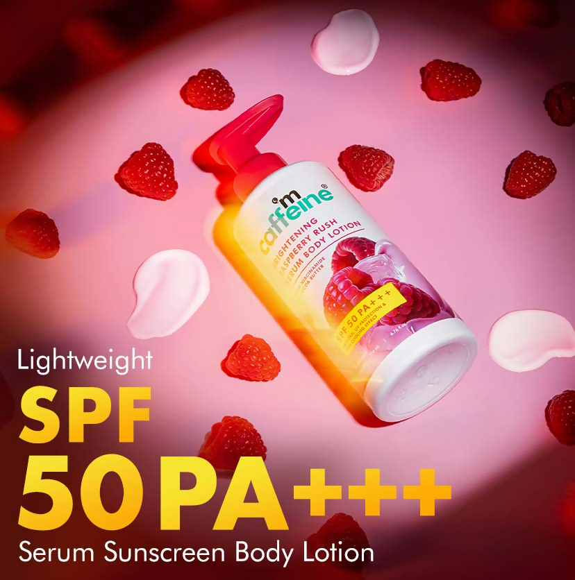 mCaffeine Brightening Raspberry Rush Body Wash & Serum Lotion