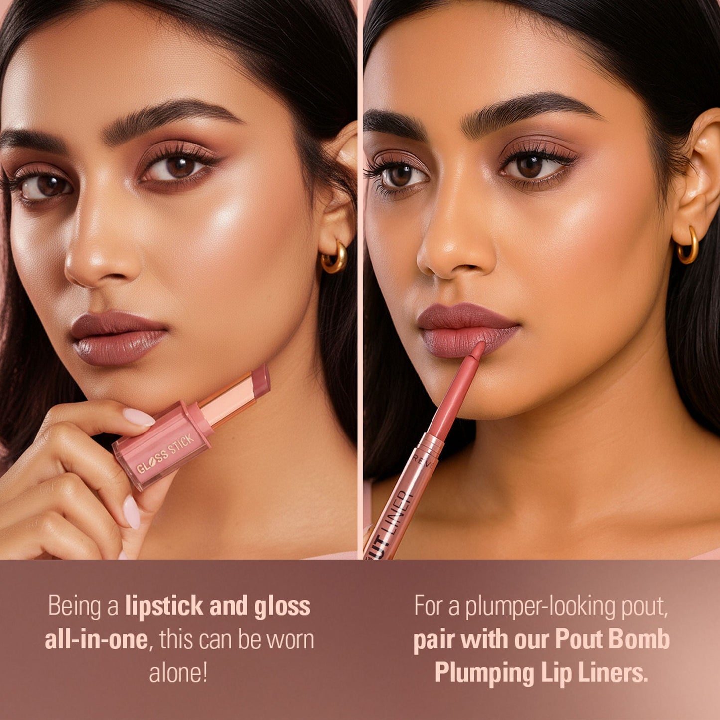 Makeup Revolution Pout Lip Gloss Stick - Sugar Plum Mauve
