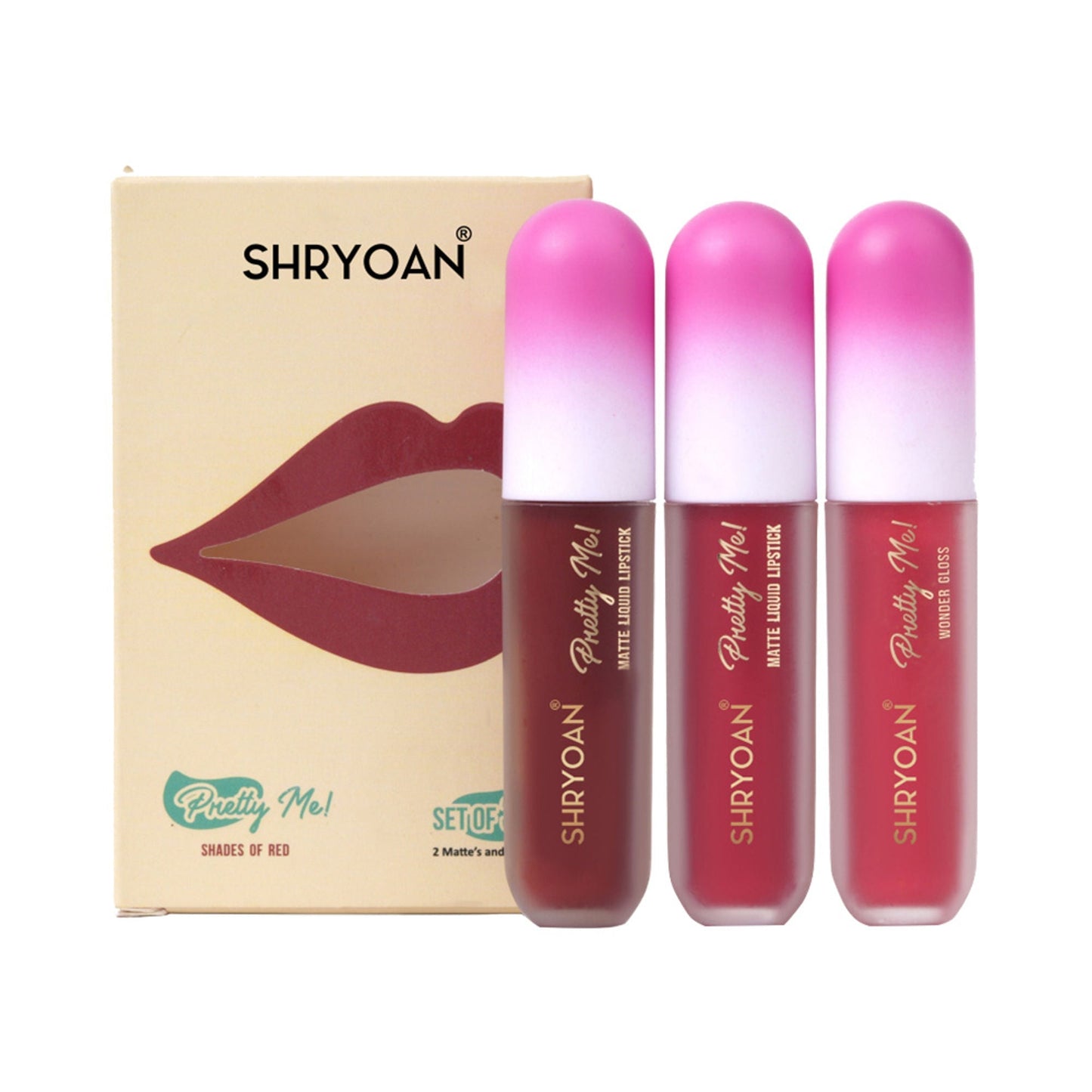 Shryoan Pretty Me! Liquid Matte Lipsticks & Lip Gloss - Red
