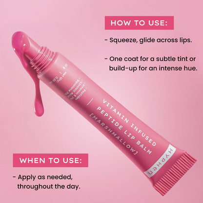 Hyphen By Kriti Sanon Marshmallow Vitamin Infused Peptide Lip Balm, Hydrate & Moisturize, Smoothen Lips & Repair Moisture Barrier