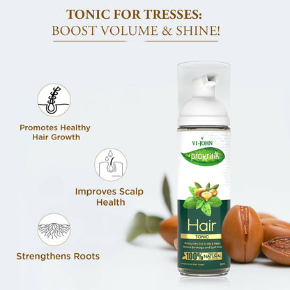 VI-JOHN Prakritik Hair Growth Tonic Prevents greying & dullness Made with 100% Natural Bio Actives