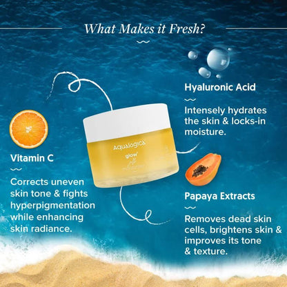 Aqualogica Glow+ Jello Moisturizer | Vitamin C & Papaya Formula | Brightens & Hydrates Skin