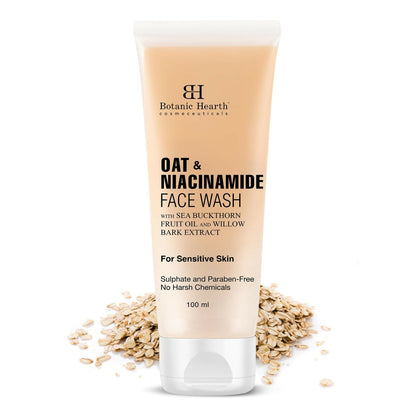 Botanic Hearth Oat & Niacinamide Cleanser Face Wash Enriched with Seabuckthorn Fruit Oil, Willow Bark Extract