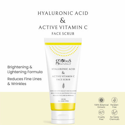 Globus Naturals Hyaluronic Acid & Vitamin C Anti Ageing Face Scrub