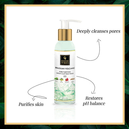 Good Vibes Brazilian Volcanic Pore Purifying Green Clay Face Wash