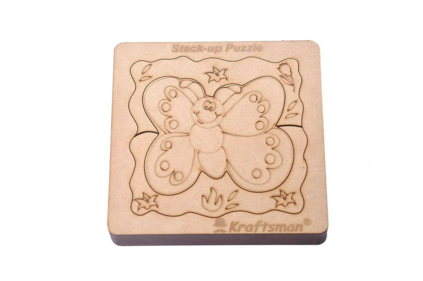 Kraftsman Stack up Puzzles/ Layered Puzzle Butterfly Shape for Kids | Color Kit Included | 18 Pieces Puzzle