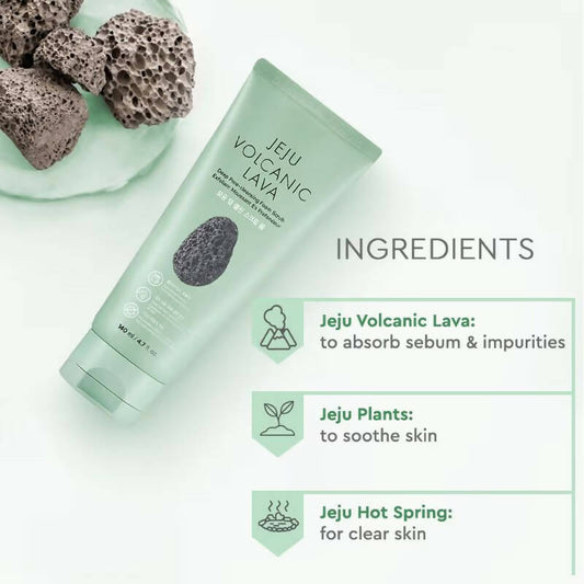 The Face Shop Jeju Volcanic Lava Scrub Foam - Korean Skincare