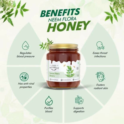 Farm Naturelle Neem Flora Honey – Pure, Raw & Natural Honey for Health