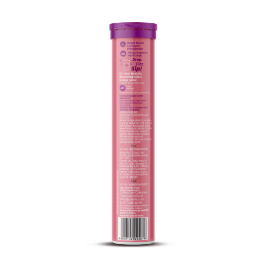 PLIX The Plant Fix Collagen Builder Bubbly Effervescent Tablets Vitamin C & E for Hydrated Skin & Anti-Aging