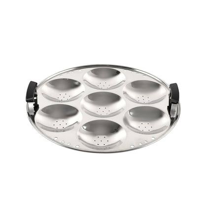 Cello Stainless Steel Induction Base Idli Cooker (Idly Maker) And Multi Kadhai With 6 Plates