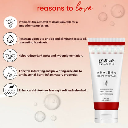 Globus Naturals AHA BHA Herbal Face Wash