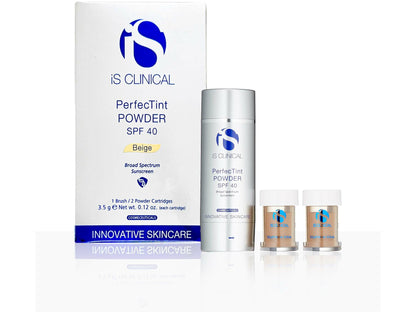 iS Clinical Perfectint Powder SPF 40 packaging on a white background