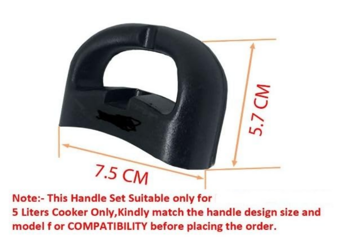 Cooker Handle Set (3 Pc) with SS Screws Suitable for 5 Litre Cookers(Bend type 5 litre)