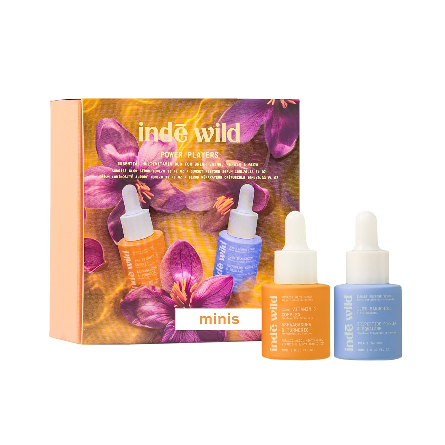 indē wild Luxury Serum Duo Gift Set - Vitamin C & Bakuchiol for Radiant Skin