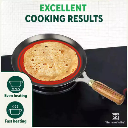 The Indus Valley 100% Pure Iron Cookware Set: Kadai+ Tawa+ Fry Pan, Toxin-free Sheet Iron, Pre-seasoned, Induction & Gas, Kitchen Set for Home, Tadka Pan