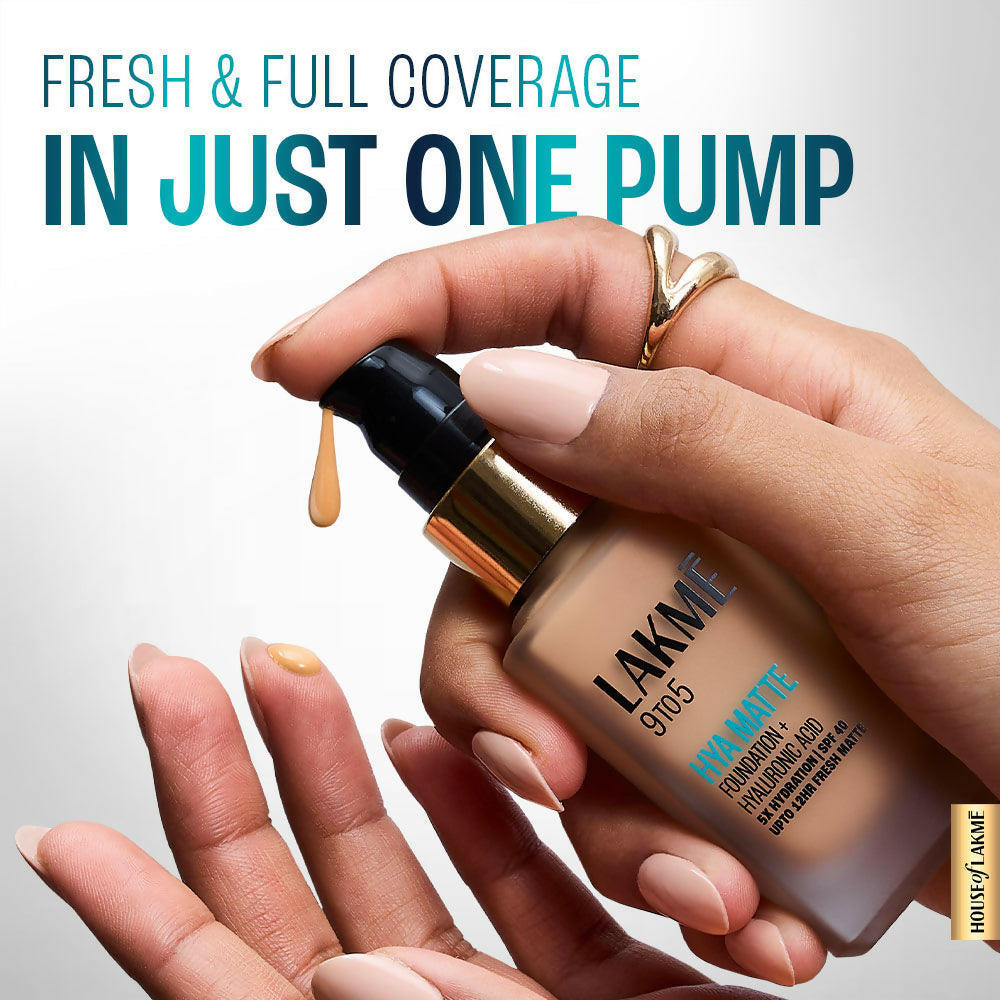 Lakme 9 To 5 Hya Matte Foundation + Hyaluronic Acid - Neutral Almond