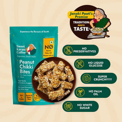 Sweet Karam Coffee Peanut Chikki (Zero White Sugar)