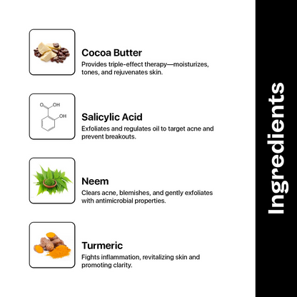 Underated Acne Free Body Moisturizer Powered With Cocoa Butter, Neem And Turmeric