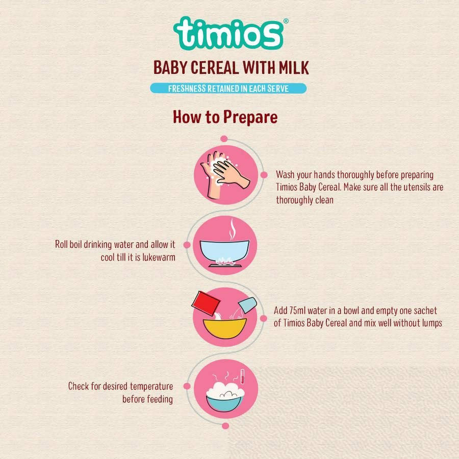 Timios Organic Rice Wheat Mixed Fruit Baby Cereal
