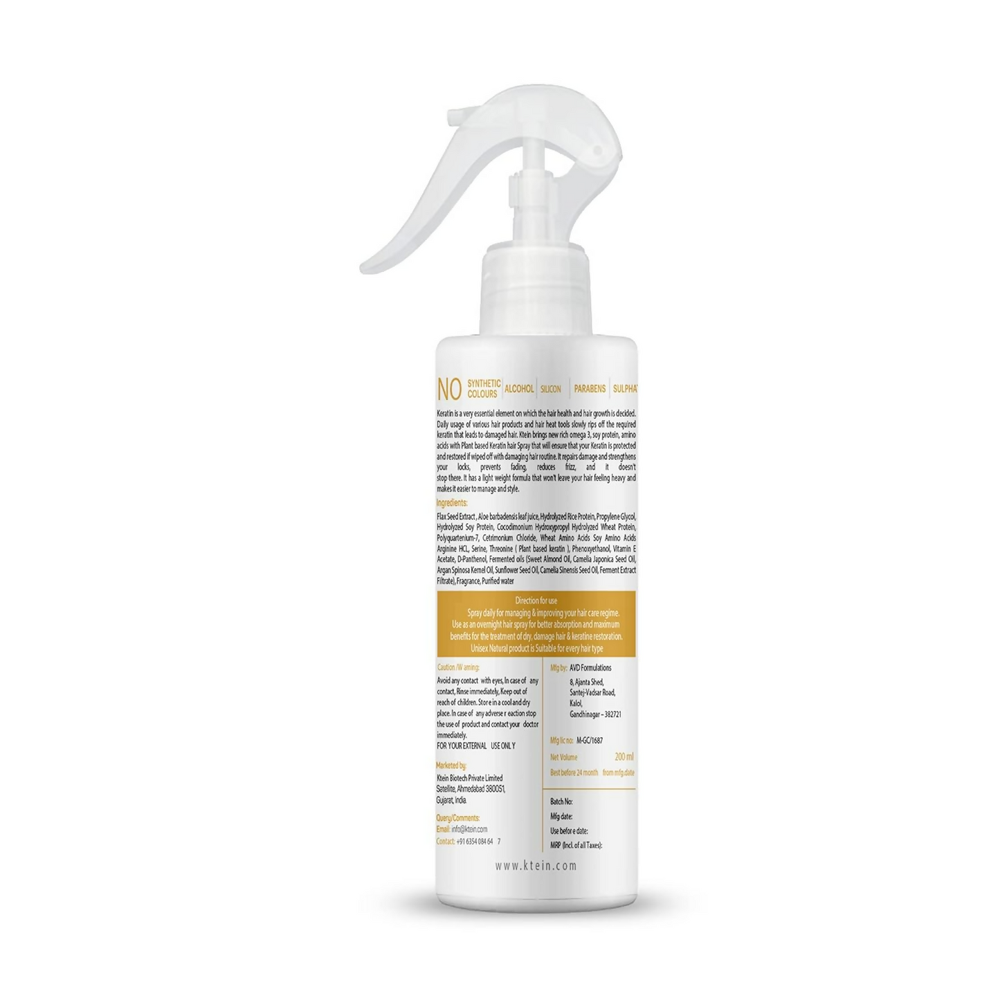 Ktein Natural Keratin Hair Spray