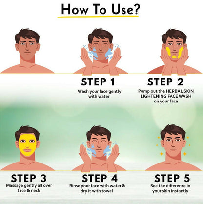 Muuchstac Herbal Skin Lightening Haldi Face Wash For Men
