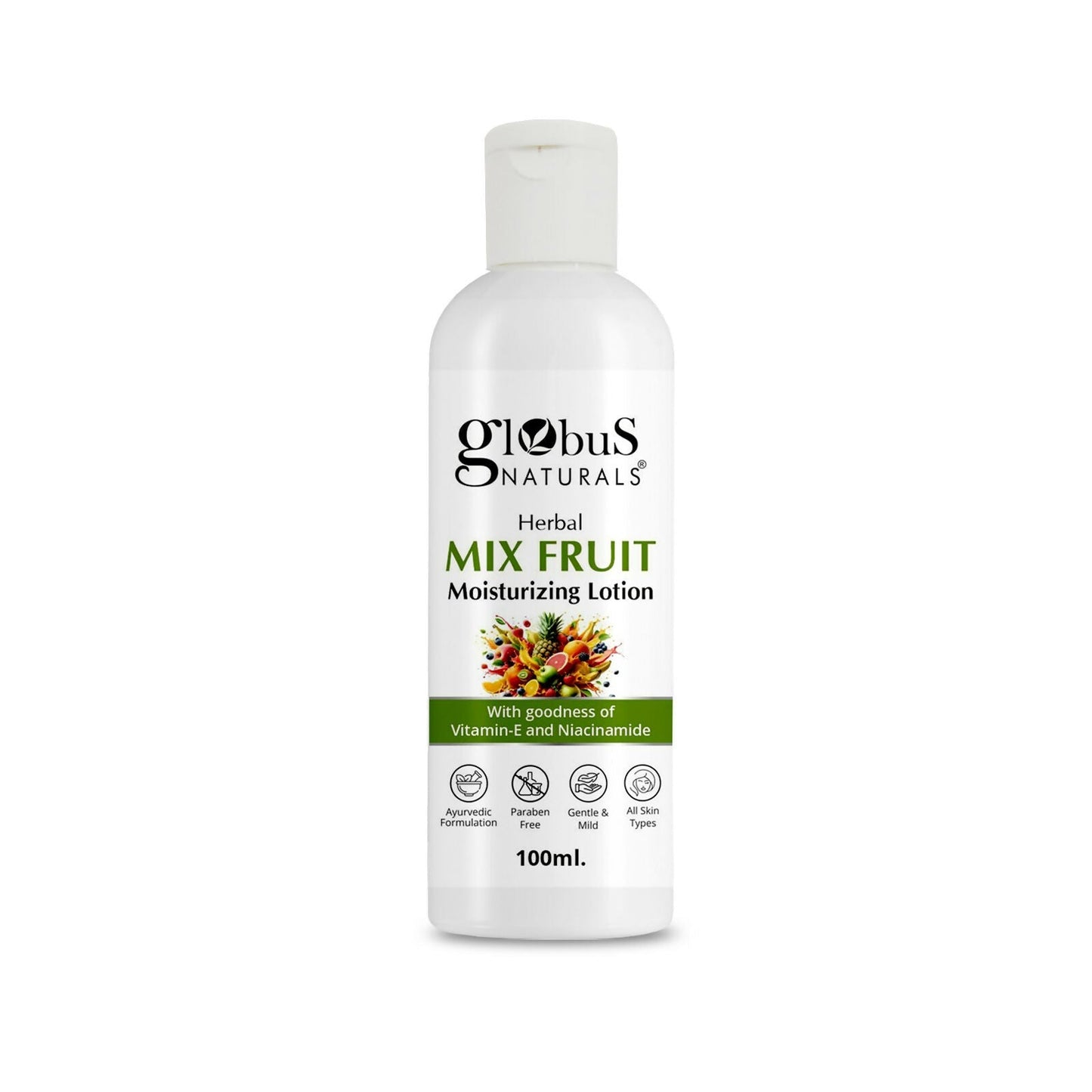 Globus Naturals Herbal Mix Fruit Moisturizing Body Lotion For Radiant, Glowing Skin, All Skin Types