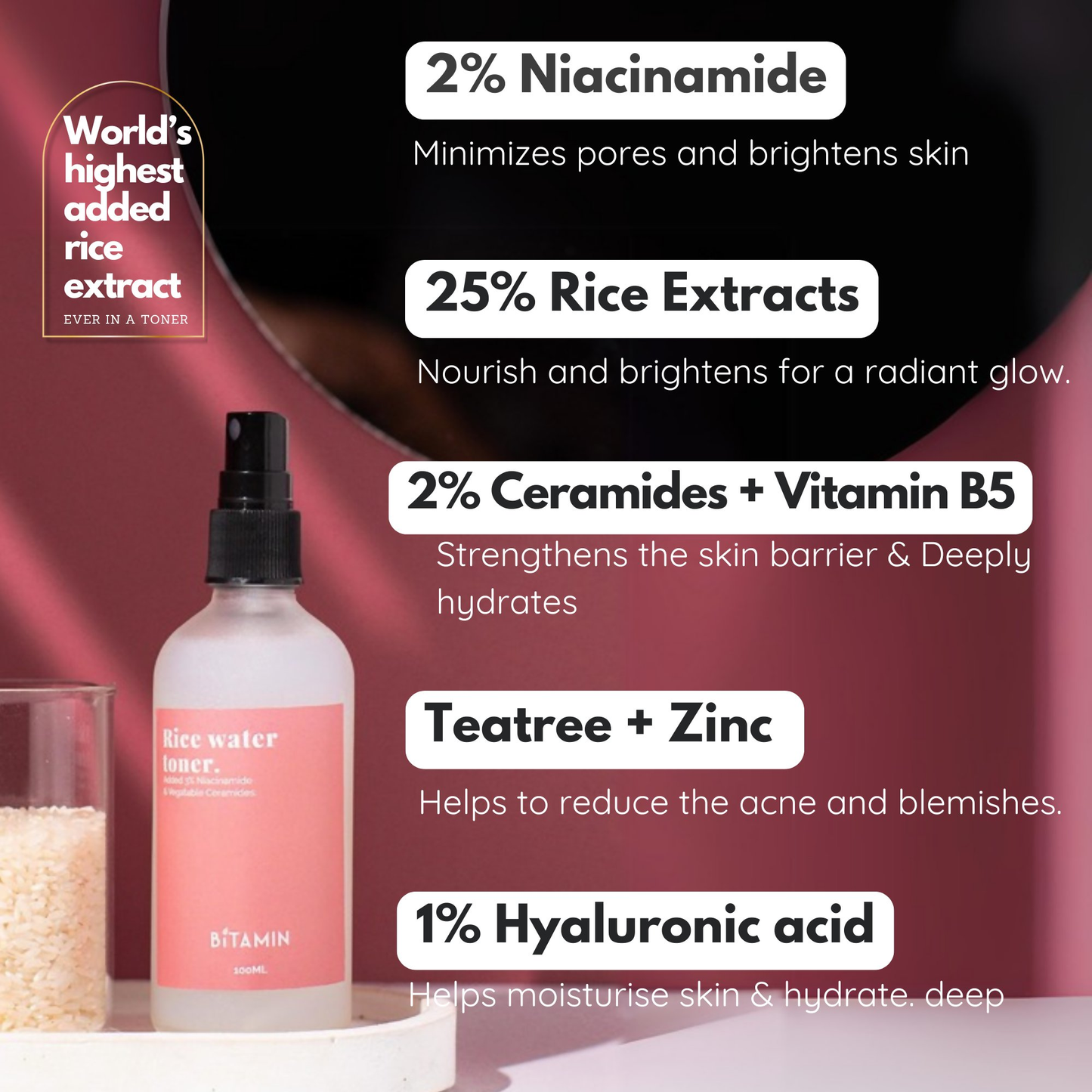 Bitamin Body Oil & Rice Water Toner Bundle