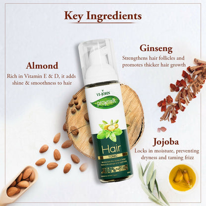 VI-JOHN Prakritik Hair Growth Tonic Prevents greying & dullness Made with 100% Natural Bio Actives