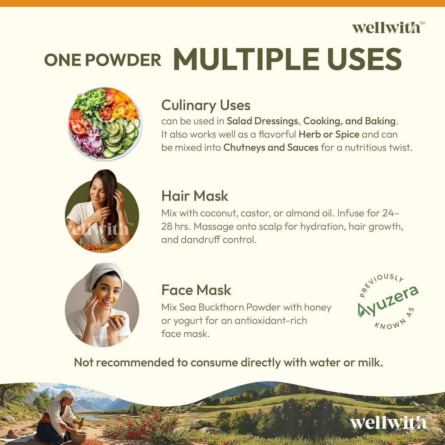 Wellwith Himalayan Sea Buckthorn Dry Berry Powder