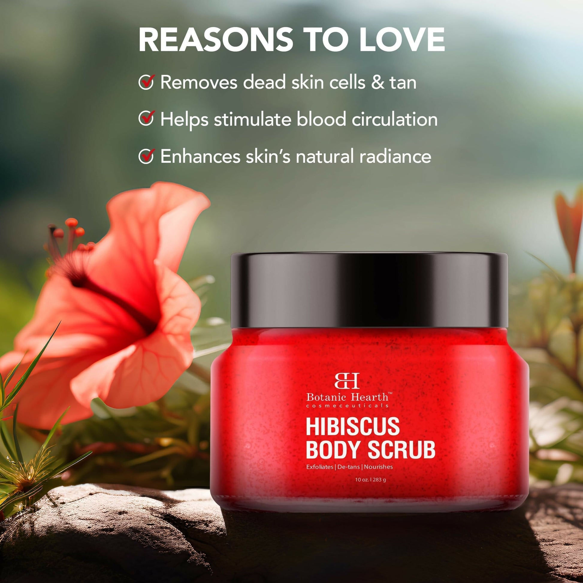 Botanic Hearth Hibiscus Body Scrub For Brighter, Smoother, Hydrated &amp; Moisturized Skin