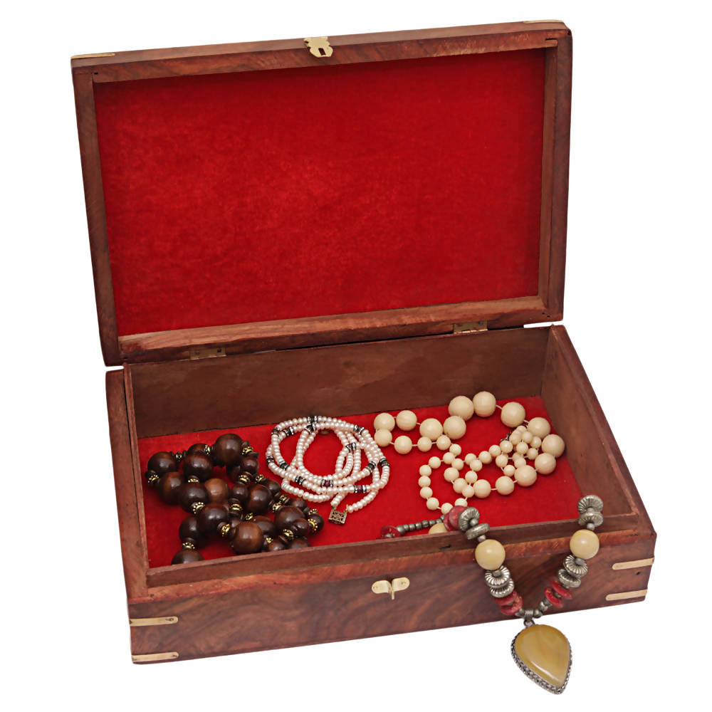 Nizalia Carved Motif Of Flora Handmade Jewellery Box - Limited Time Offer
