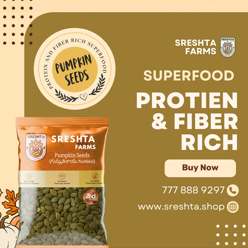 Sreshta Farms Raw Pumpkin Seeds Natural High-Protein Seeds