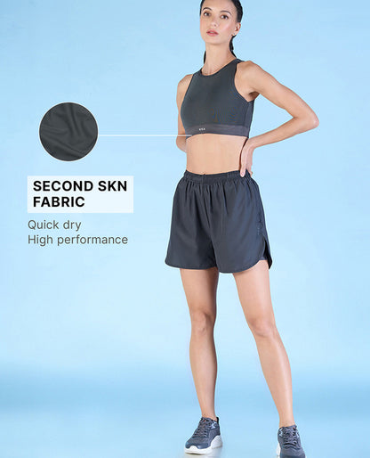 Kica Women High Impact & Full Coverage Mesh Sports Bra Grey