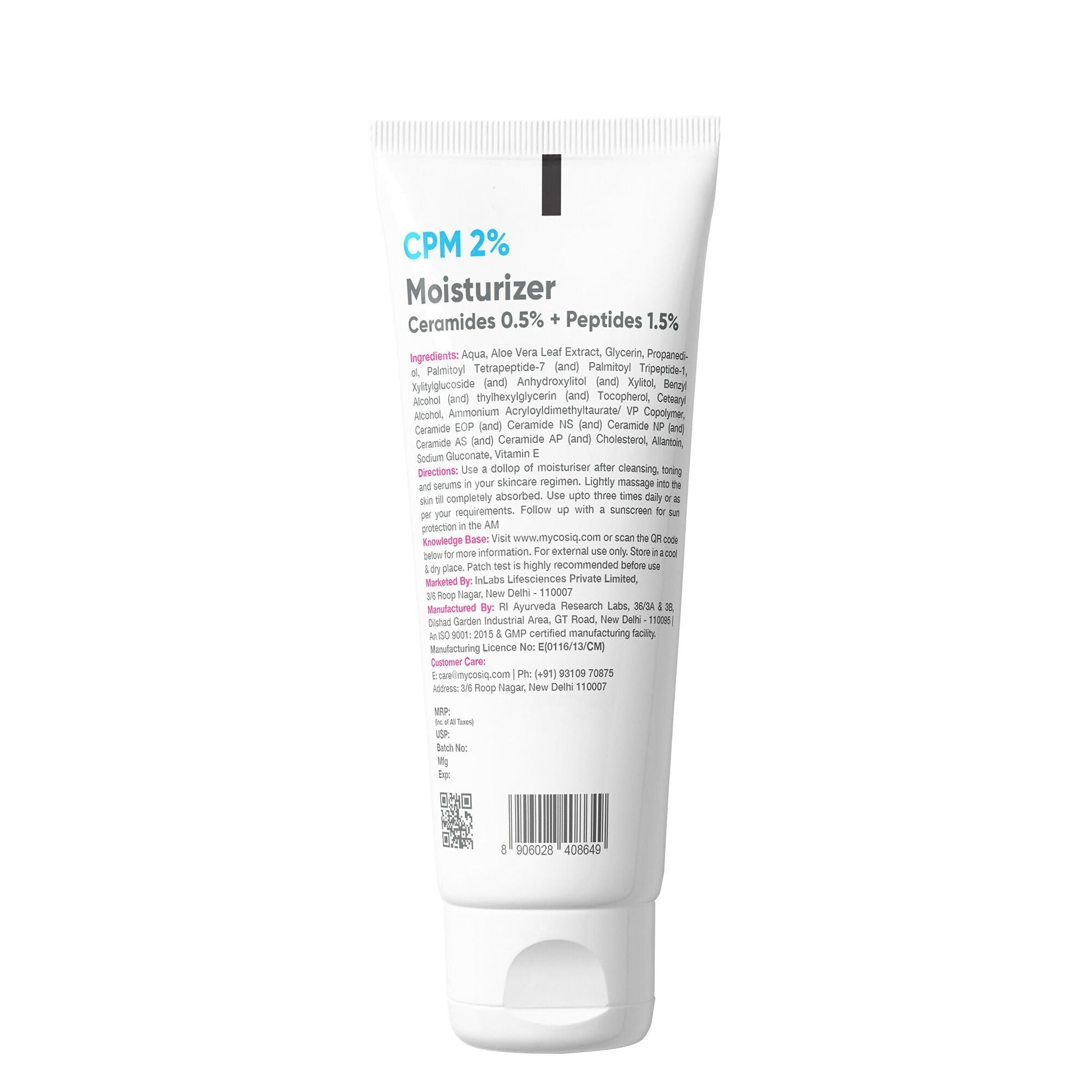 Cos-IQ CPM 2% Ceramides & Peptides Moisturizer