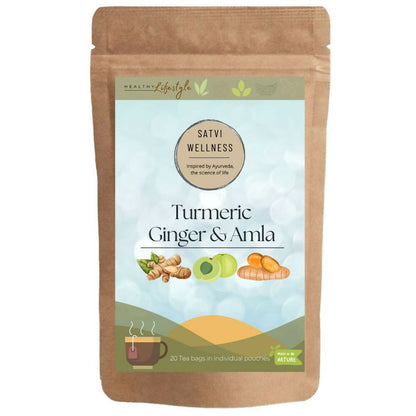 Satvi Wellness Turmeric Ginger Amla Tea| Turmeric Tea| Ginger Tea| Amla Tea