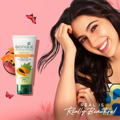Biotique Bio Papaya Deep Cleanse Visibly Glowing Skin Face Wash