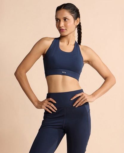 Women Stretchable Long Length Flared Pants Navy