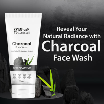 Globus Naturals Anti Pollution Charcoal Face Wash