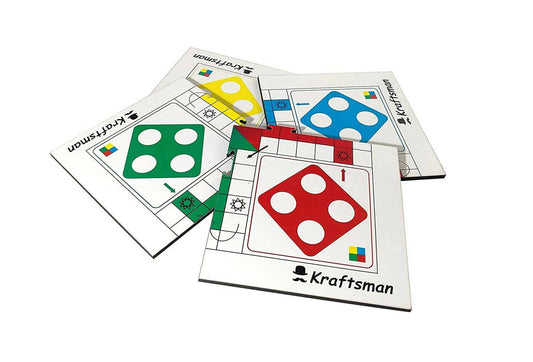 Kraftsman Wooden Portable Ludo Board Game for Kids and Adults (11?11 Inches) | Travel Pouch Included for Pawns and Dice