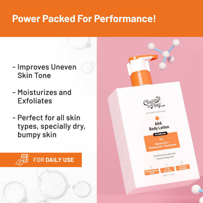 Chemist At Play Exfoliating Body Scrub + AHA Body Lotion Combo