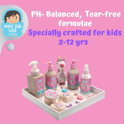Puddles Organic Unicorn Magic Kids Foaming Face & Body Wash with Turmeric, Milk Protein, Neroli Oil