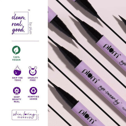 Plum Eye-Swear-By Eyeliner Pen - 01 Black