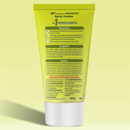 VI-JOHN Feather Touch Lime & Aloevera Hair Removal Cream for Women for Dry Skin, Suitable for Legs, Underarms, Bikini Line, Arms