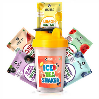 Bevzilla 5 Flavoured Iced Tea Sachets + Shaker