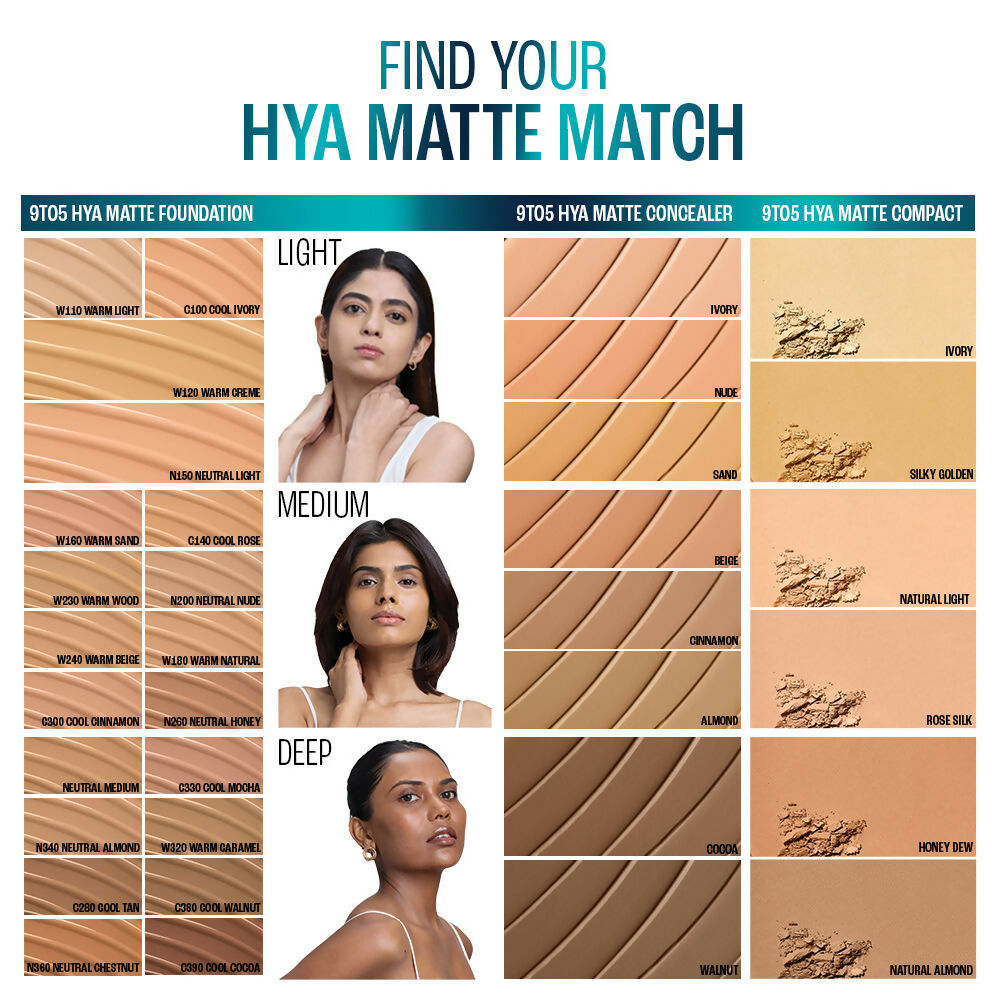 Lakme 9 To 5 Hya Matte Foundation + Hyaluronic Acid - Neutral Almond