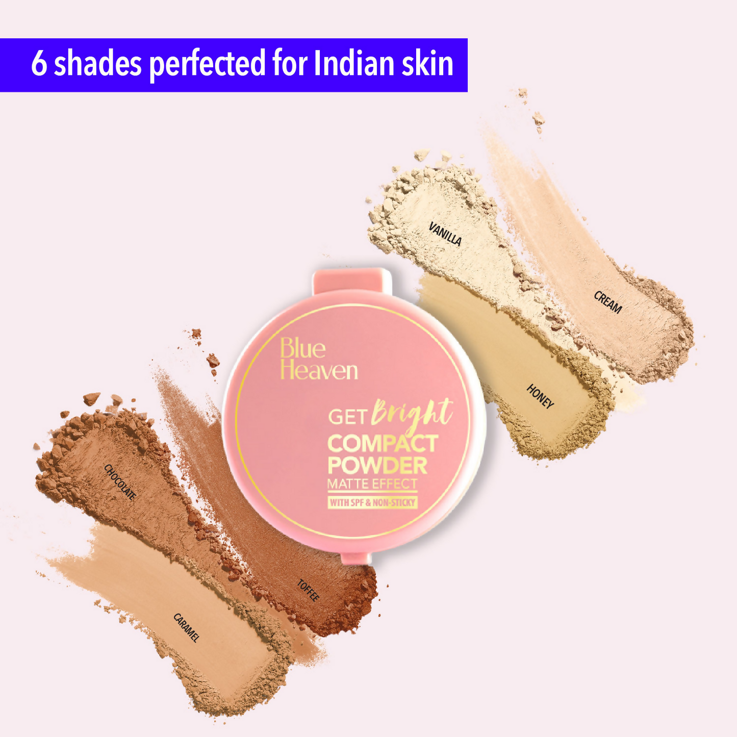 Blue Heaven Get Bright Compact Powder - Cream Blush